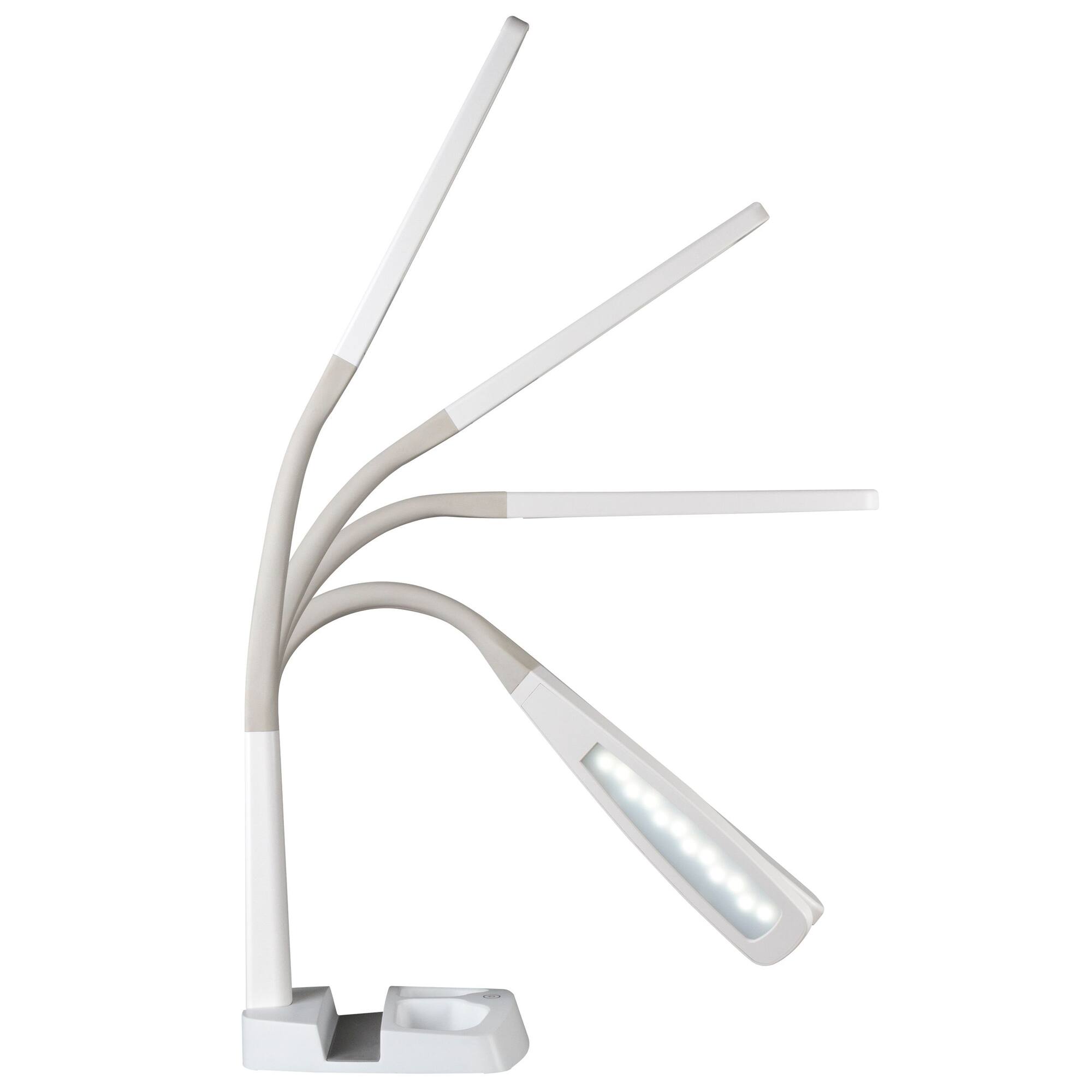 OttLite Wellness Series 26.25" White LED Desk Lamp with Charging Station